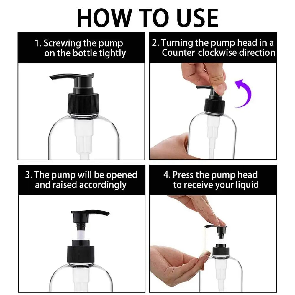 Plastic Pump Bottles 4 Pack BPA Free Dispensers