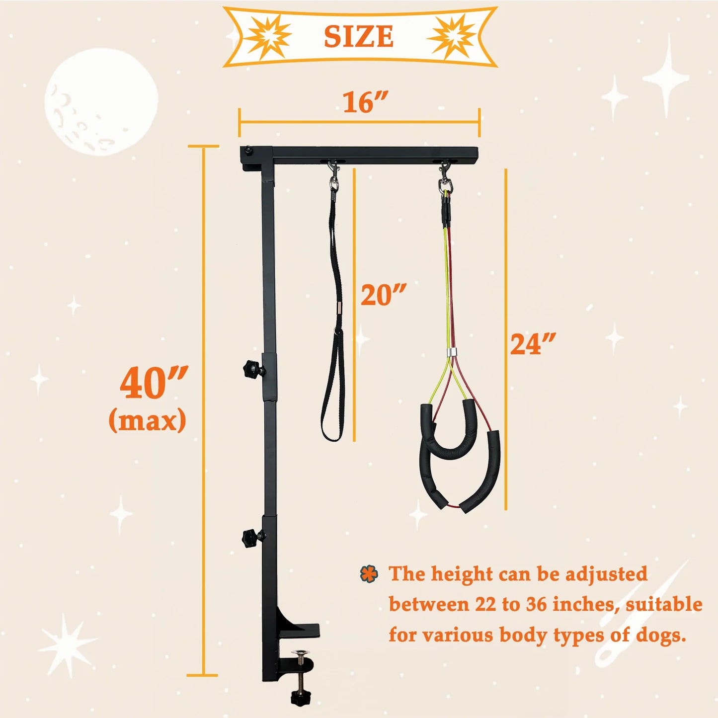 Adjustable Dog Grooming Arm With Haunch Holders