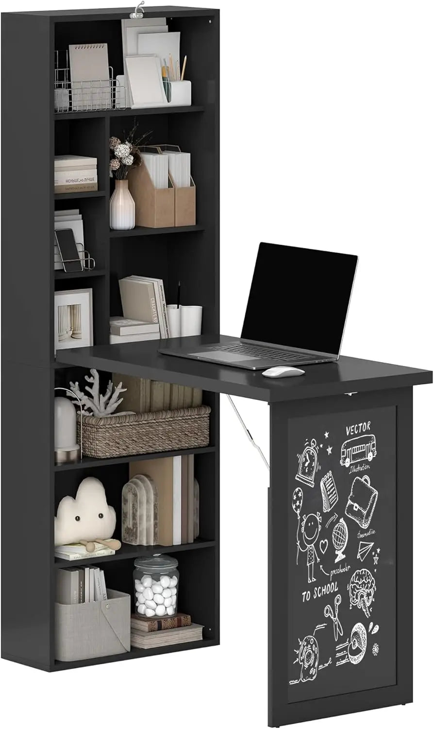 Zhendai Foldable Convertible Writing Table With Blackboard Shelf