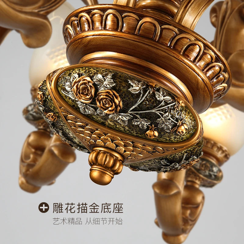 HAILUNBAO European Retro Atmospheric Chandelier Pendant Lamp