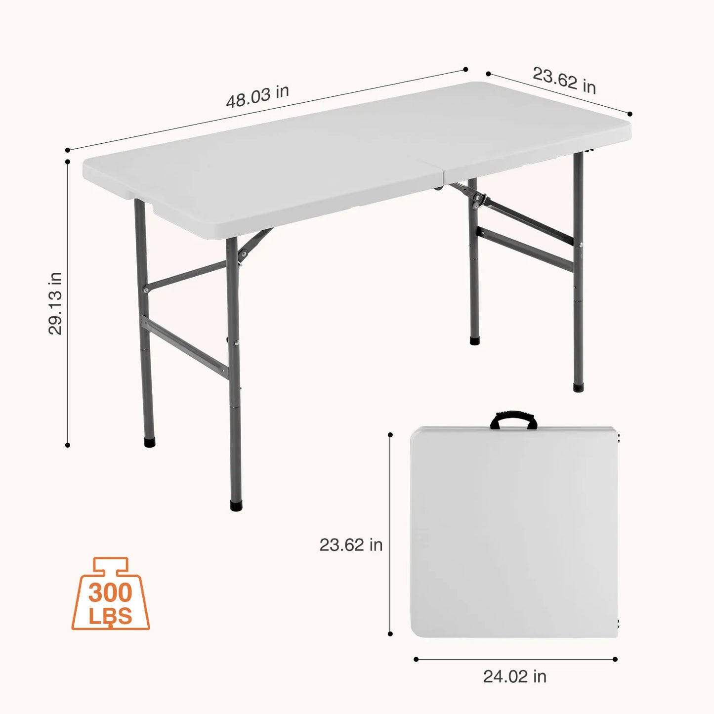 JHK Portable Folding Table Outdoor Heavy Duty Carry Handle