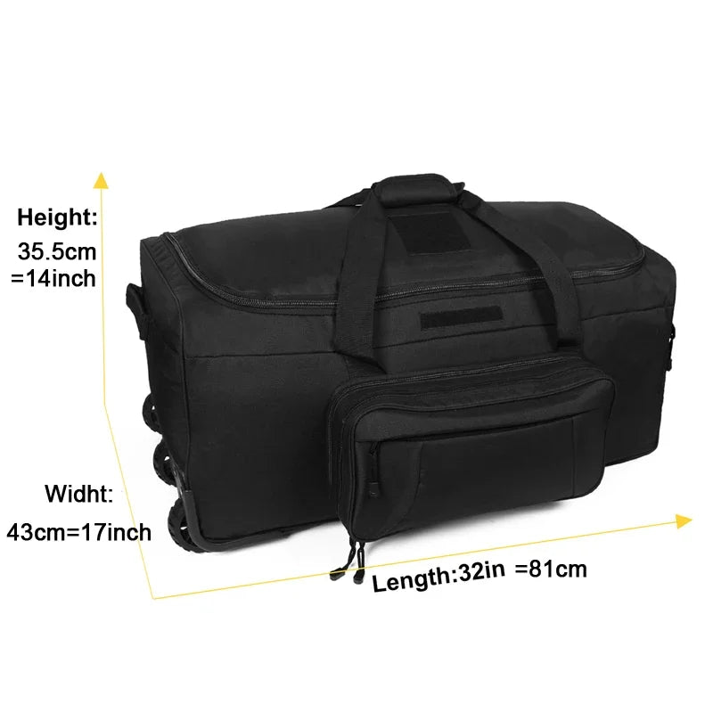 Q Tactical Rolling Duffel Bag Heavy Duty Luggage