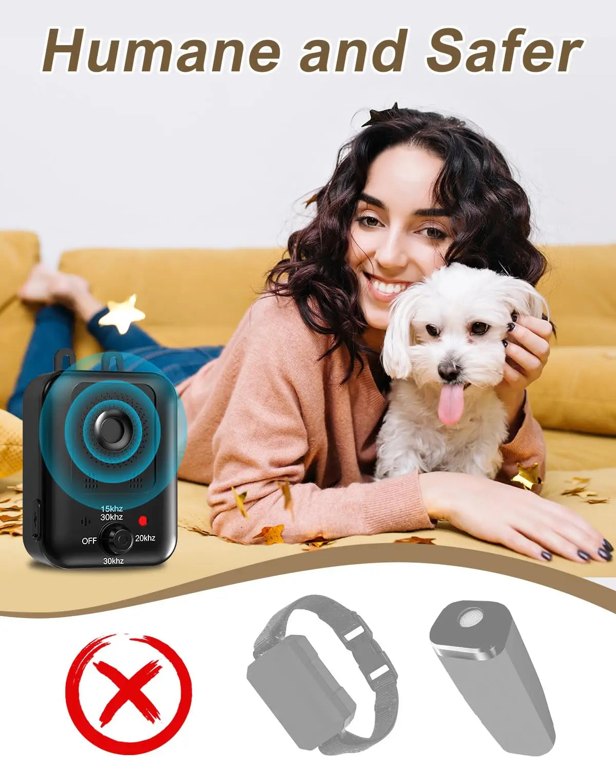 Petedu Rechargeable Ultrasonic Bark Deterrent For Dogs