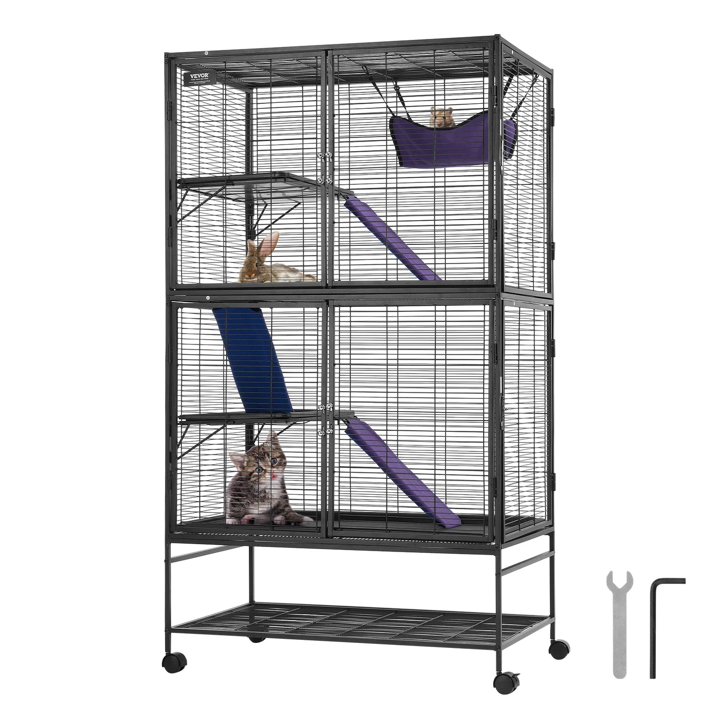 SucceBuy Rolling Metal Ferret Cage 4 Tier Critter Nation