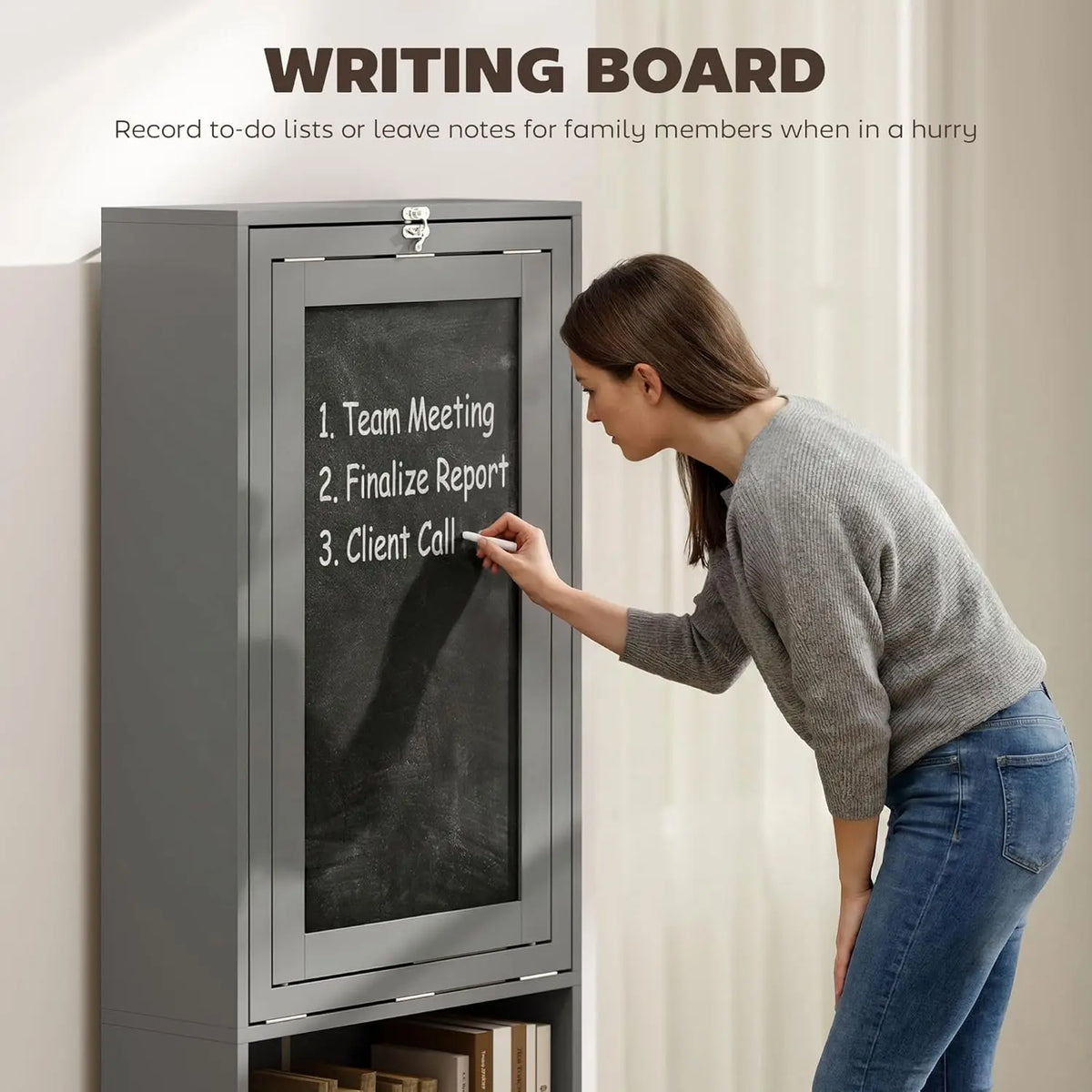 Zhendai Foldable Convertible Writing Table With Blackboard Shelf