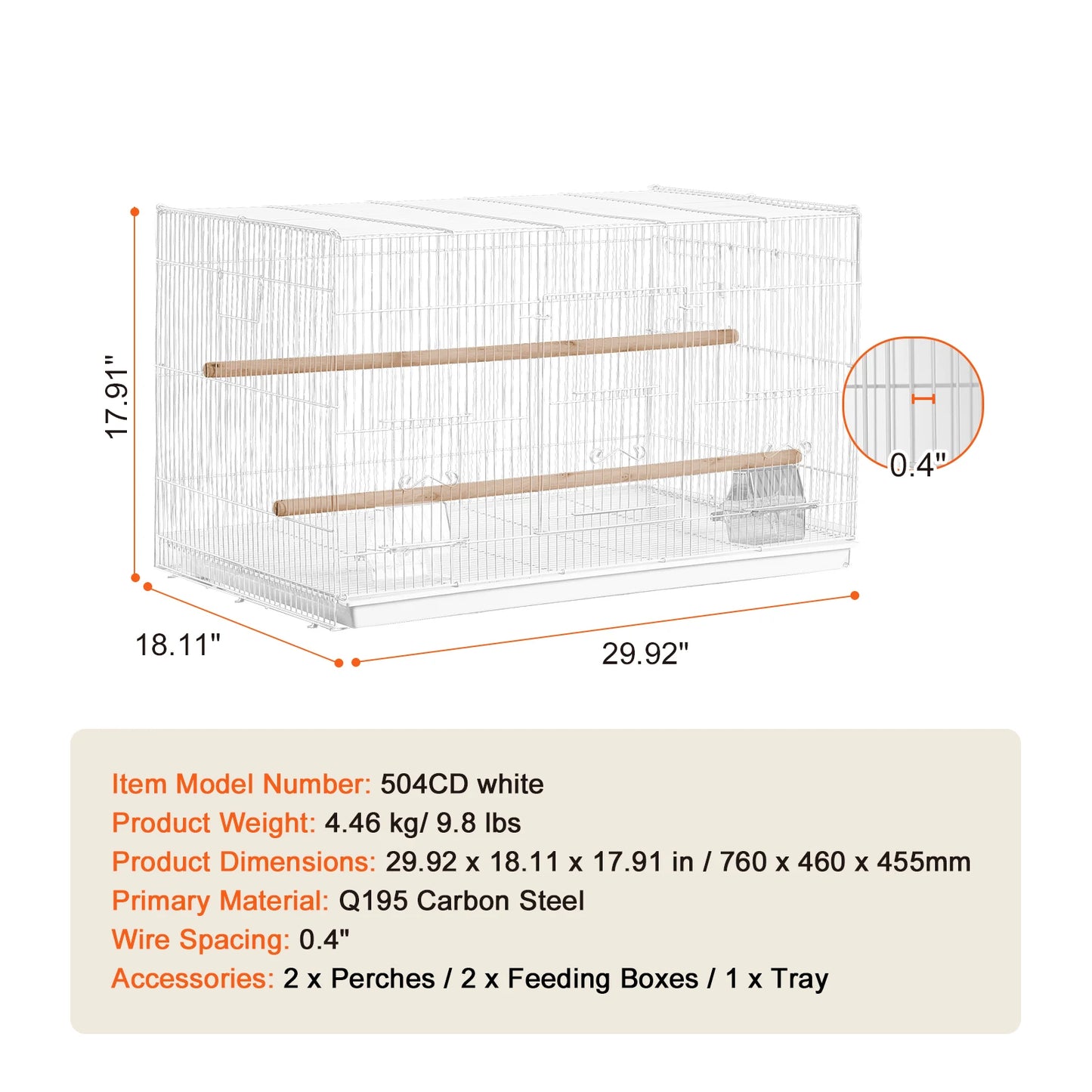 SucceBuy Stackable Divided Bird Cage With Handle