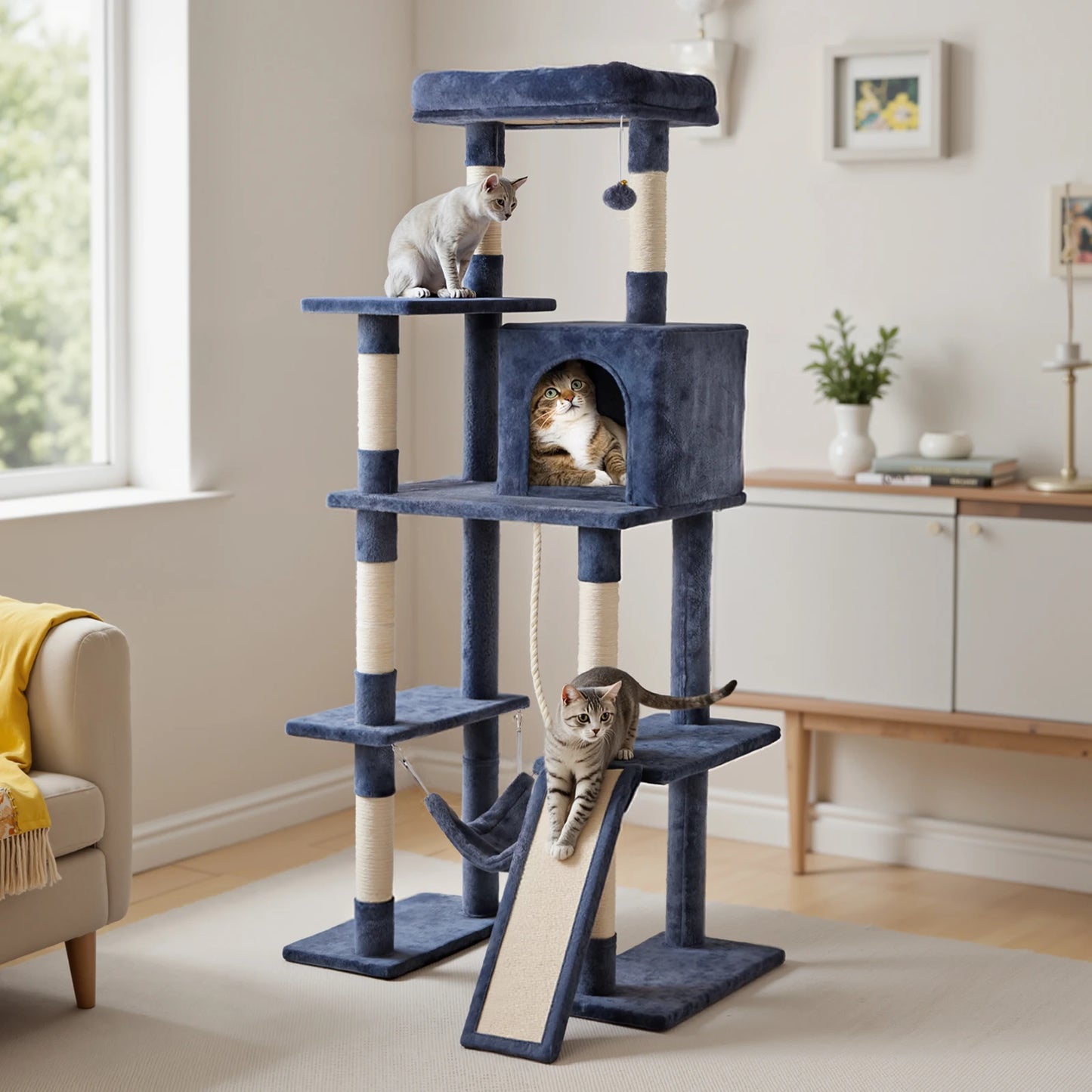 JHK Cat Tree Tall Multi Level Climbing Tower for Cats