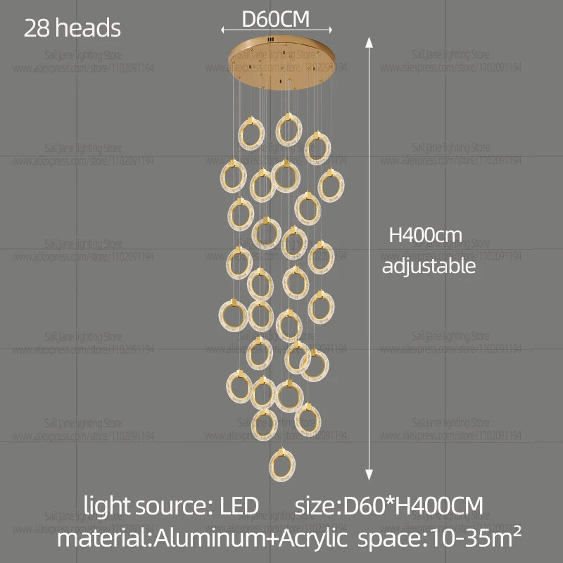 Campeggi LED Circular Chandelier Pendant Light Living Room