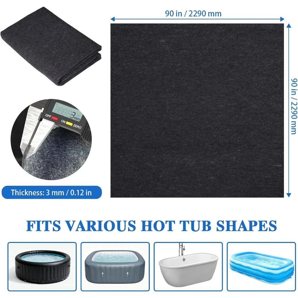 NBVCX Hot Tub Mat Waterproof Leakproof Floor Protector