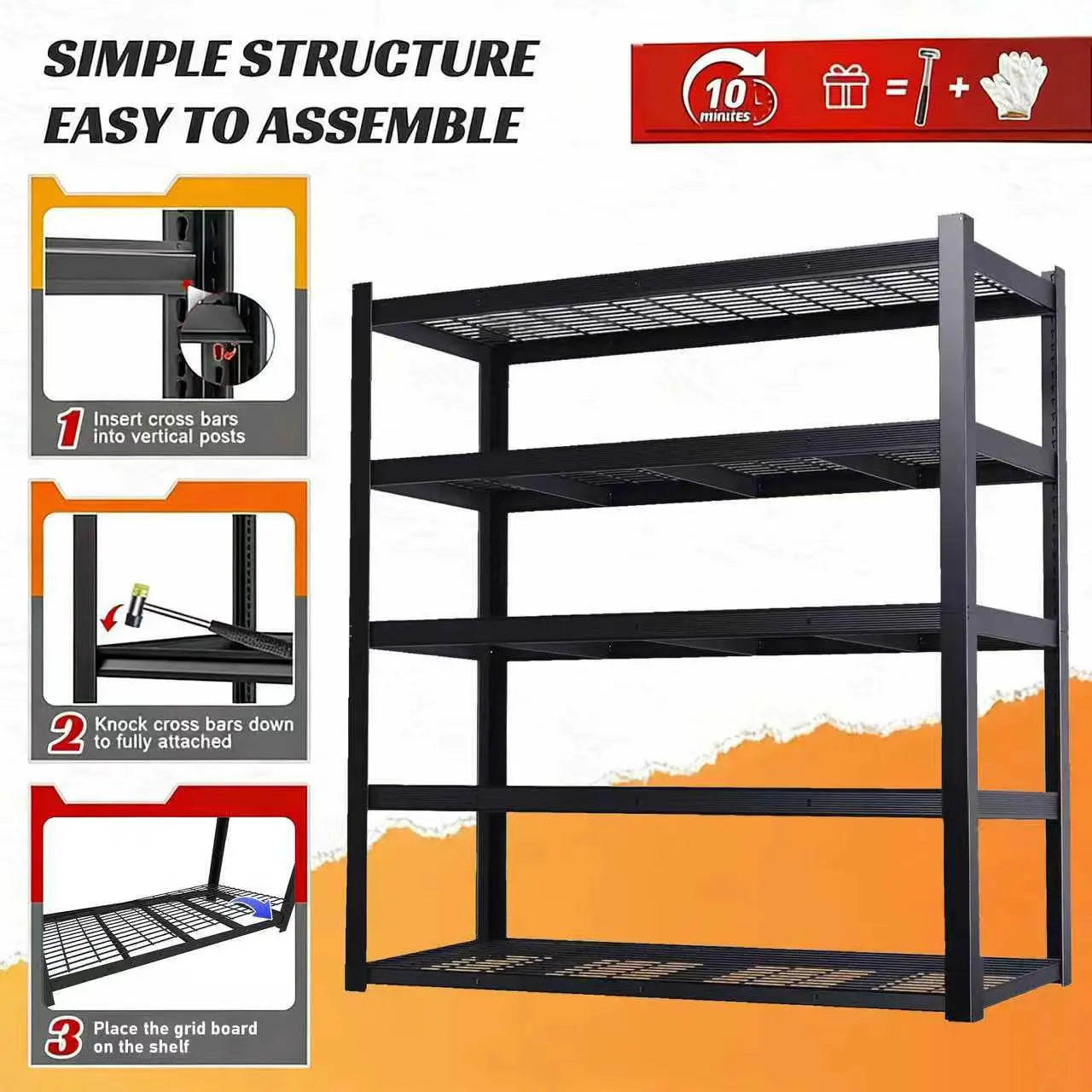 Adjustable Metal Double Layer Shelving Rack