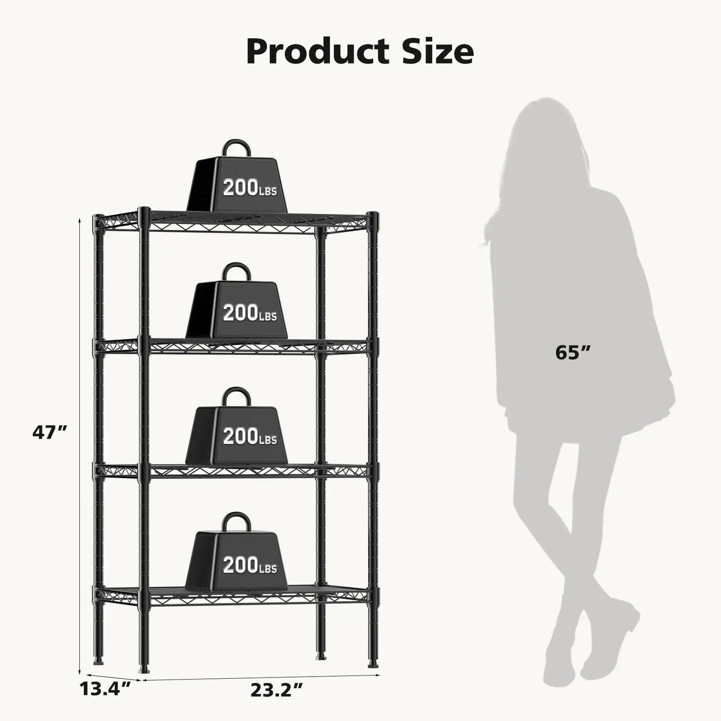 JHK Heavy Duty Metal Wire Storage Shelves Adjustable