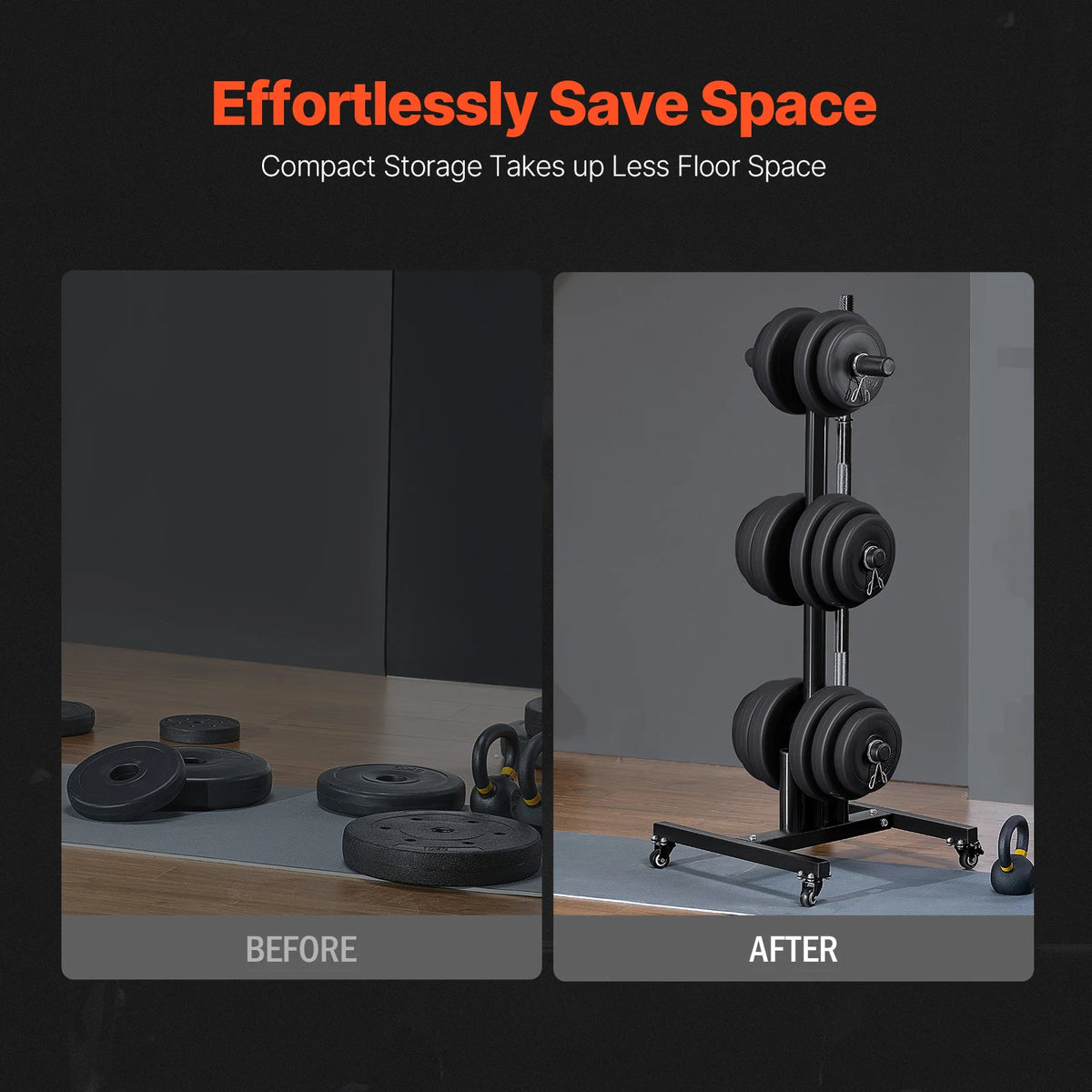 VEVOR Weight Plate Rack With Wheels For Home Gyms