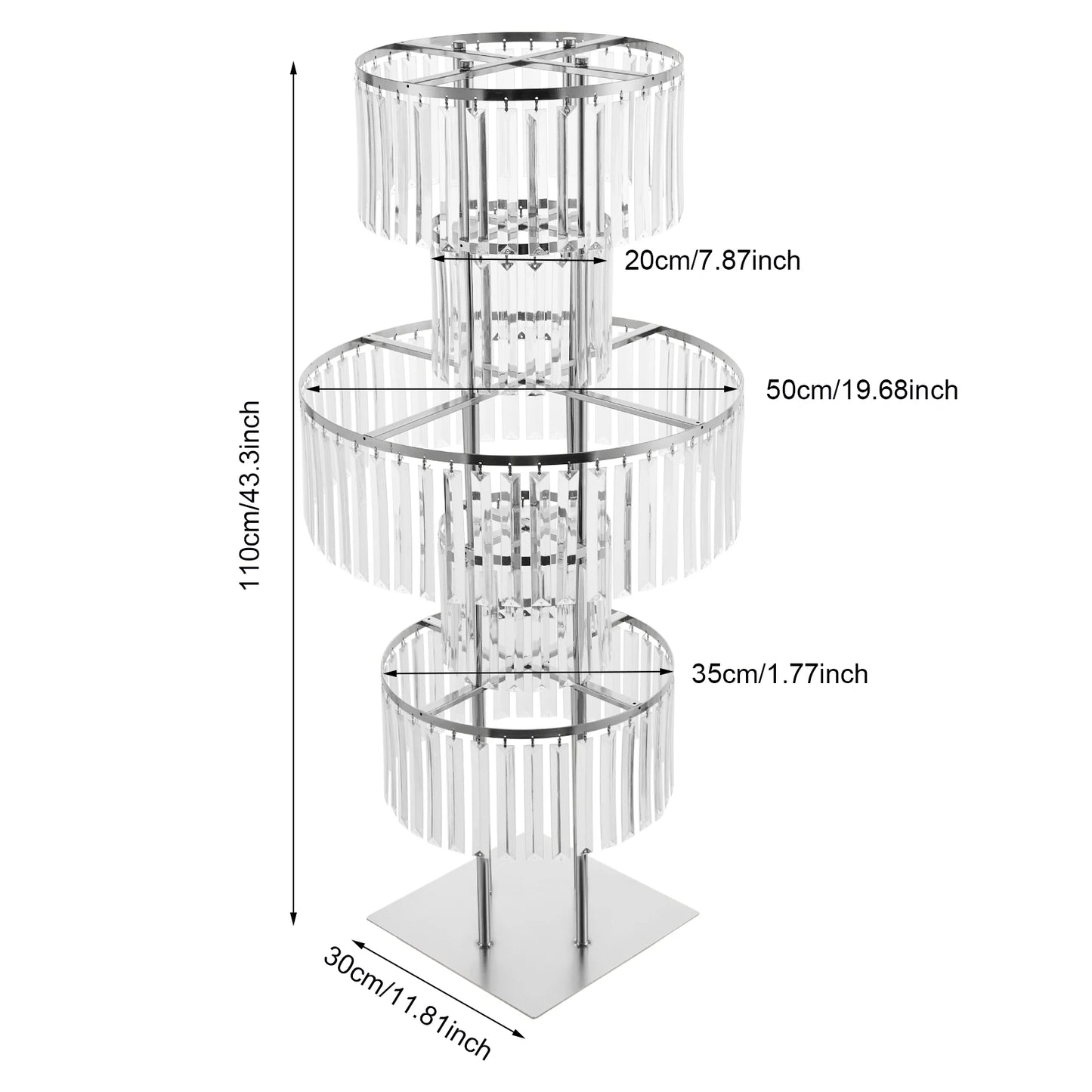 Five-Tier Crystal Flower Stand Wedding Centerpiece Display