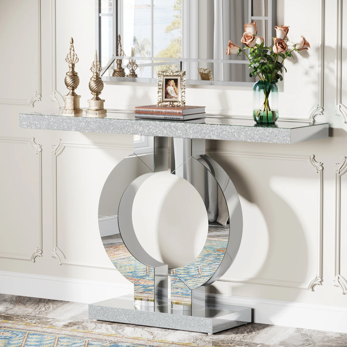 Tribesigns Modern Mirrored Console Entryway Table