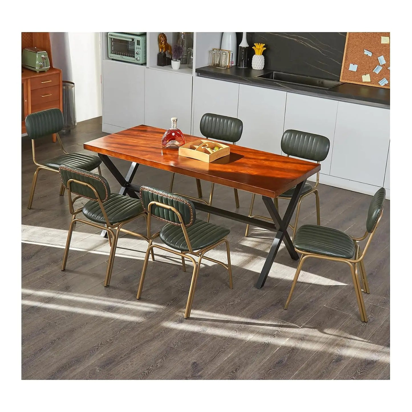 Mid Century Modern Dining Chairs Faux Leather Seats