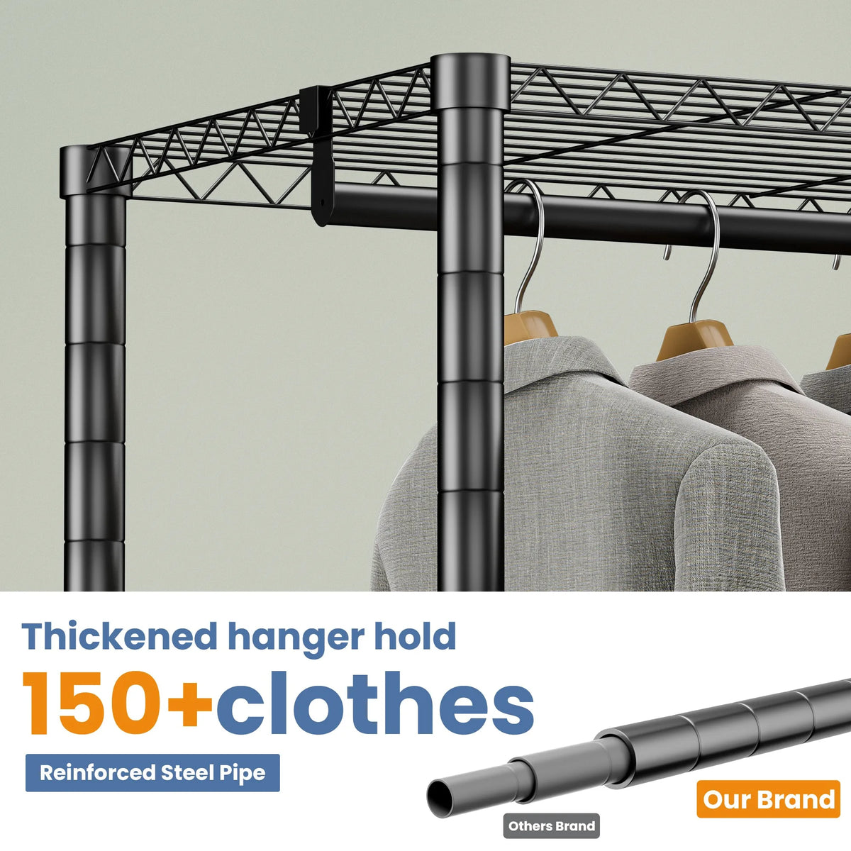 Heavy Duty Freestanding Metal Clothes Rack For Home