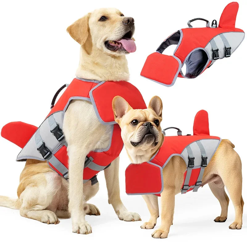 Dog Life Jacket Shark Fin Safety Vest, Adjustable For Pool