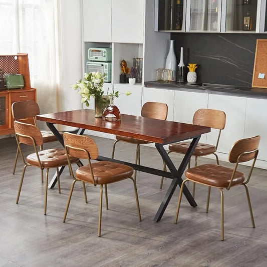 Mid Century Modern Dining Chairs Faux Leather Seats