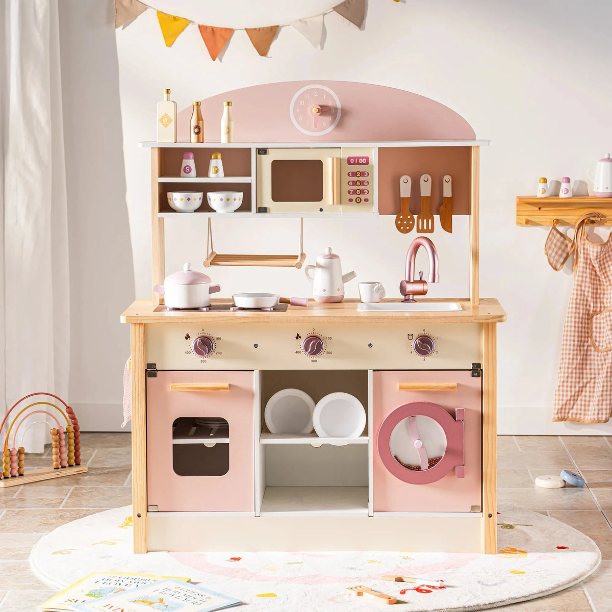 Robud Wooden Kids Play Kitchen Set With Appliances