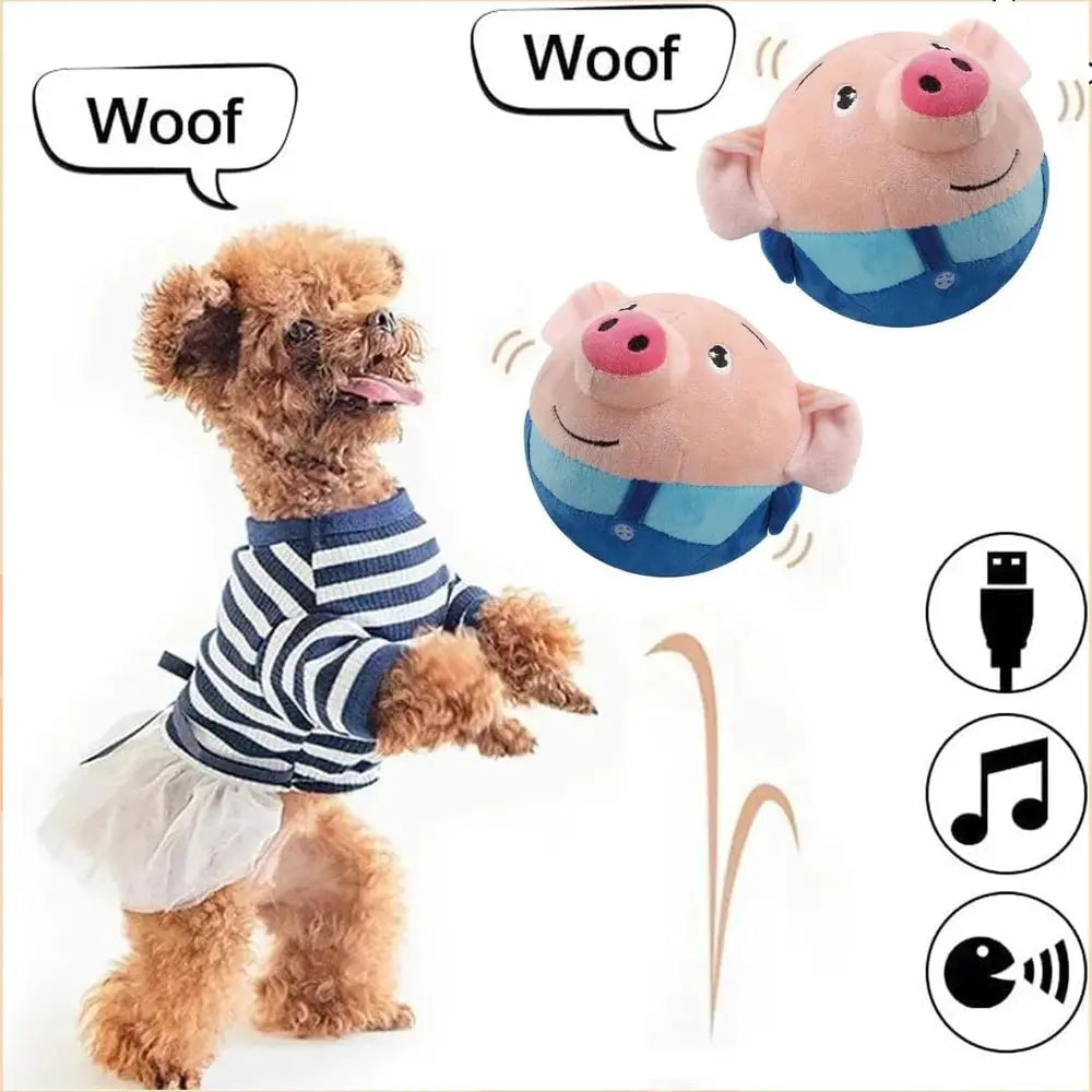 Interactive Rechargeable Dog Plush Toy With Squeak Motion