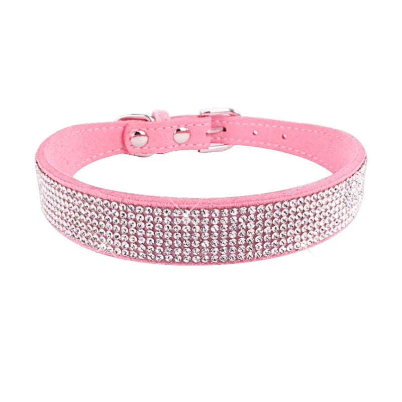 Crystal Rhinestone Dog Collar With Zinc Alloy Buckle