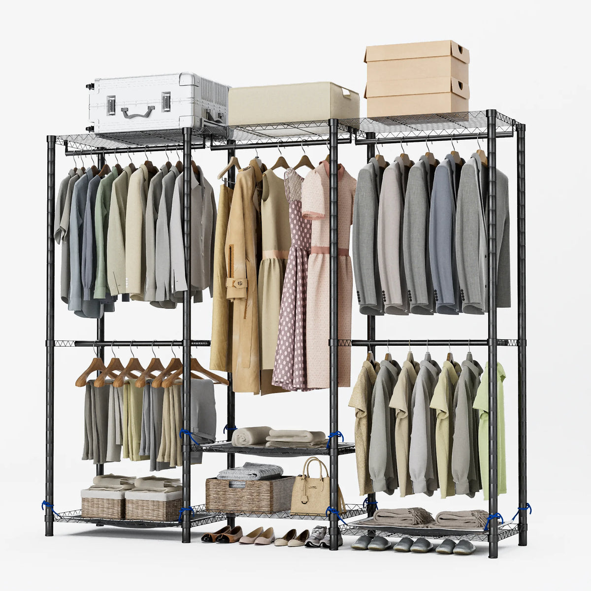 Heavy Duty Freestanding Metal Clothes Rack For Home