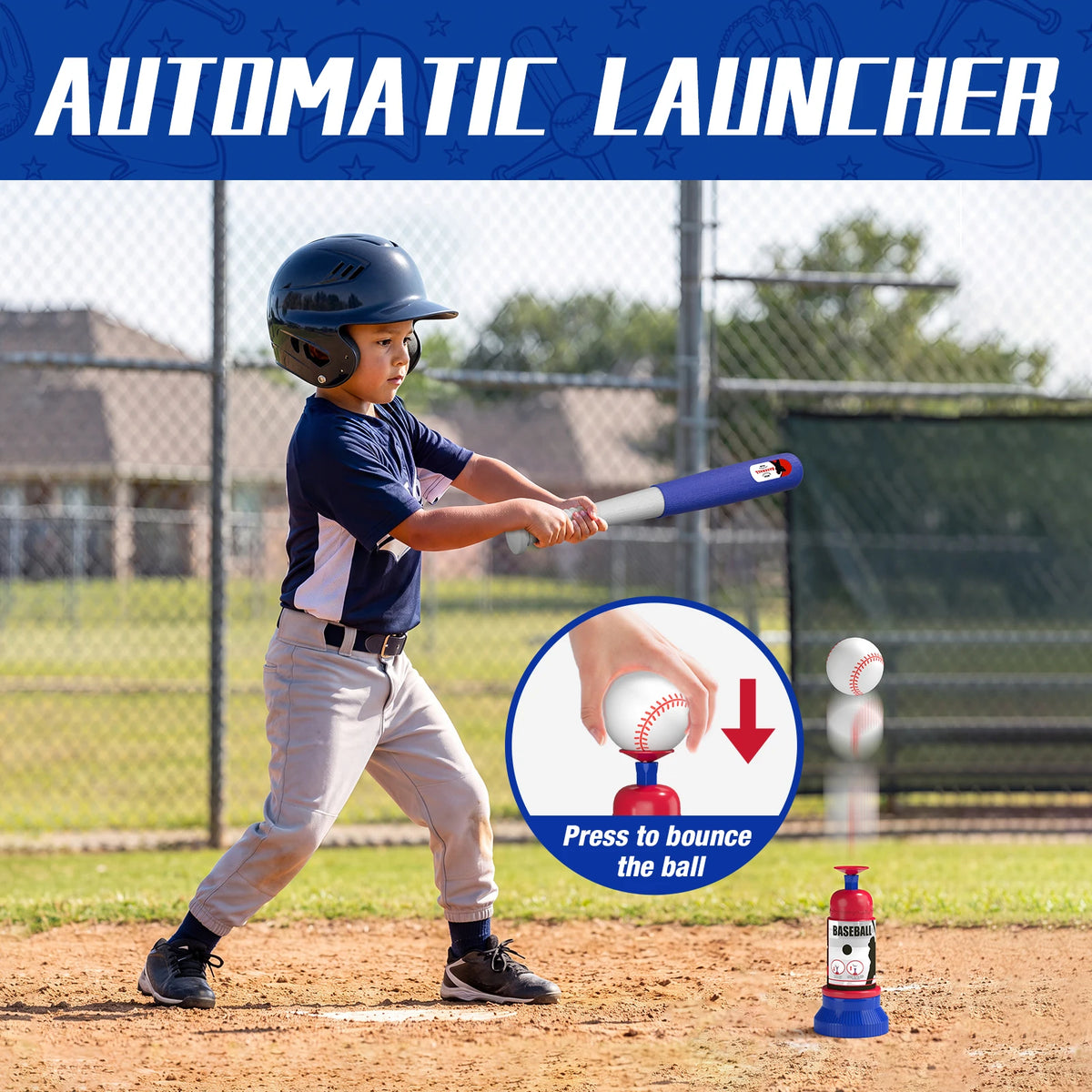 QDRAGON Kids Baseball Set With Auto Pitching Machine