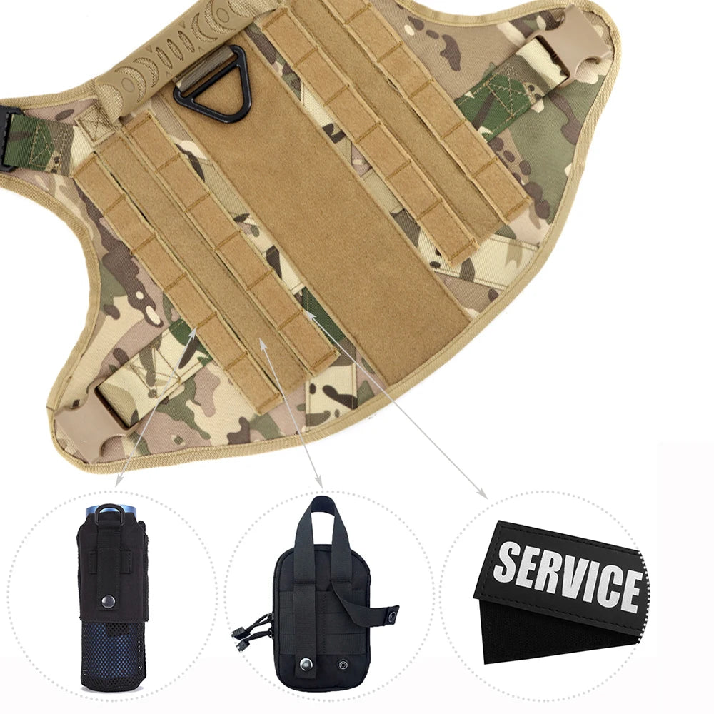 Tactical Dog Harness Leash Set For Large Dogs Training Vest