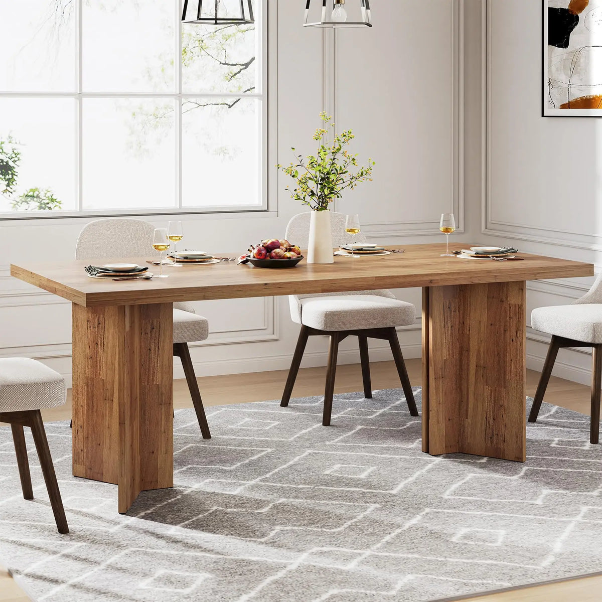Tribesigns 63 Inch Farmhouse Dining Table For 4 To 6