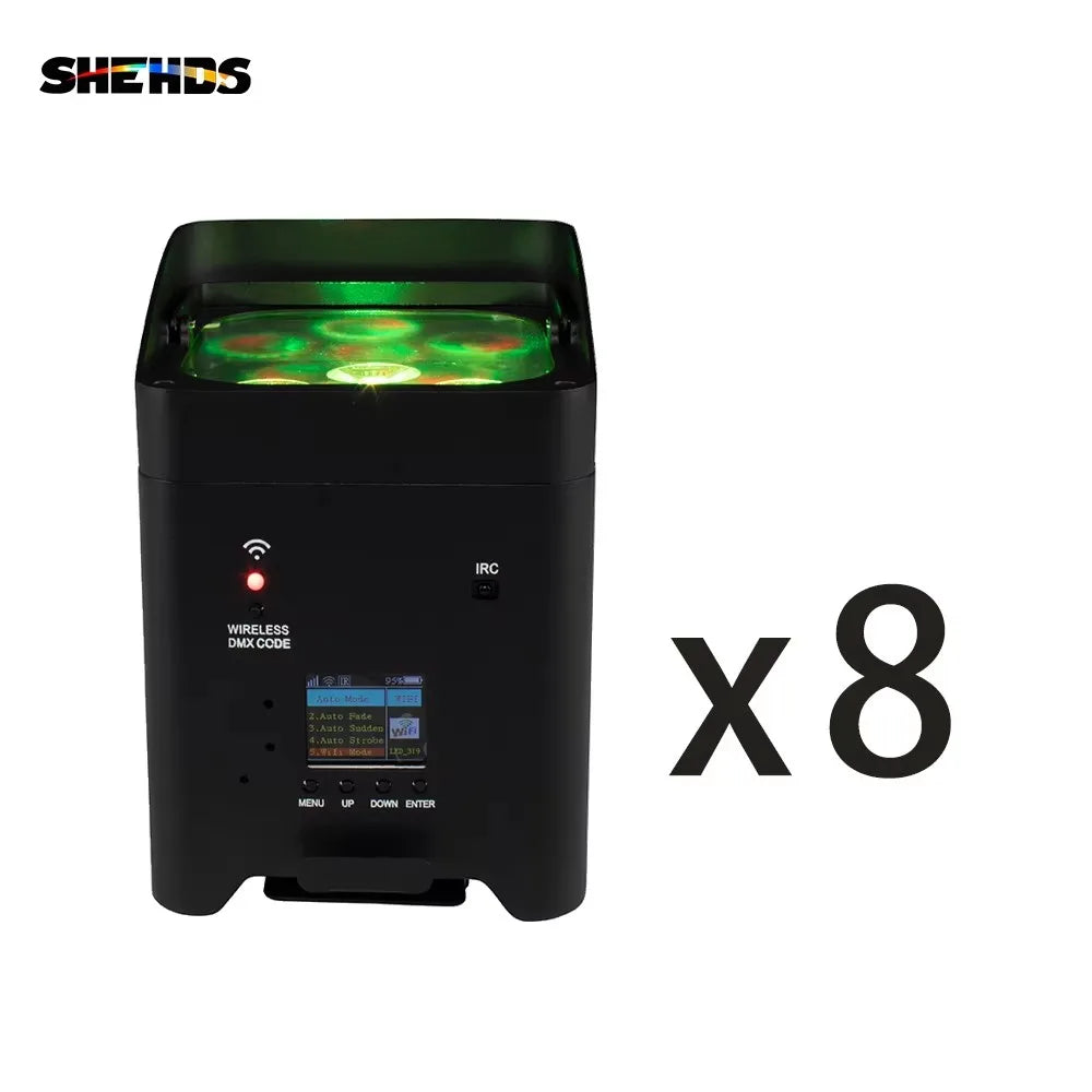 SHEHDS Wireless Battery Par Light RGBWA UV With WiFi App