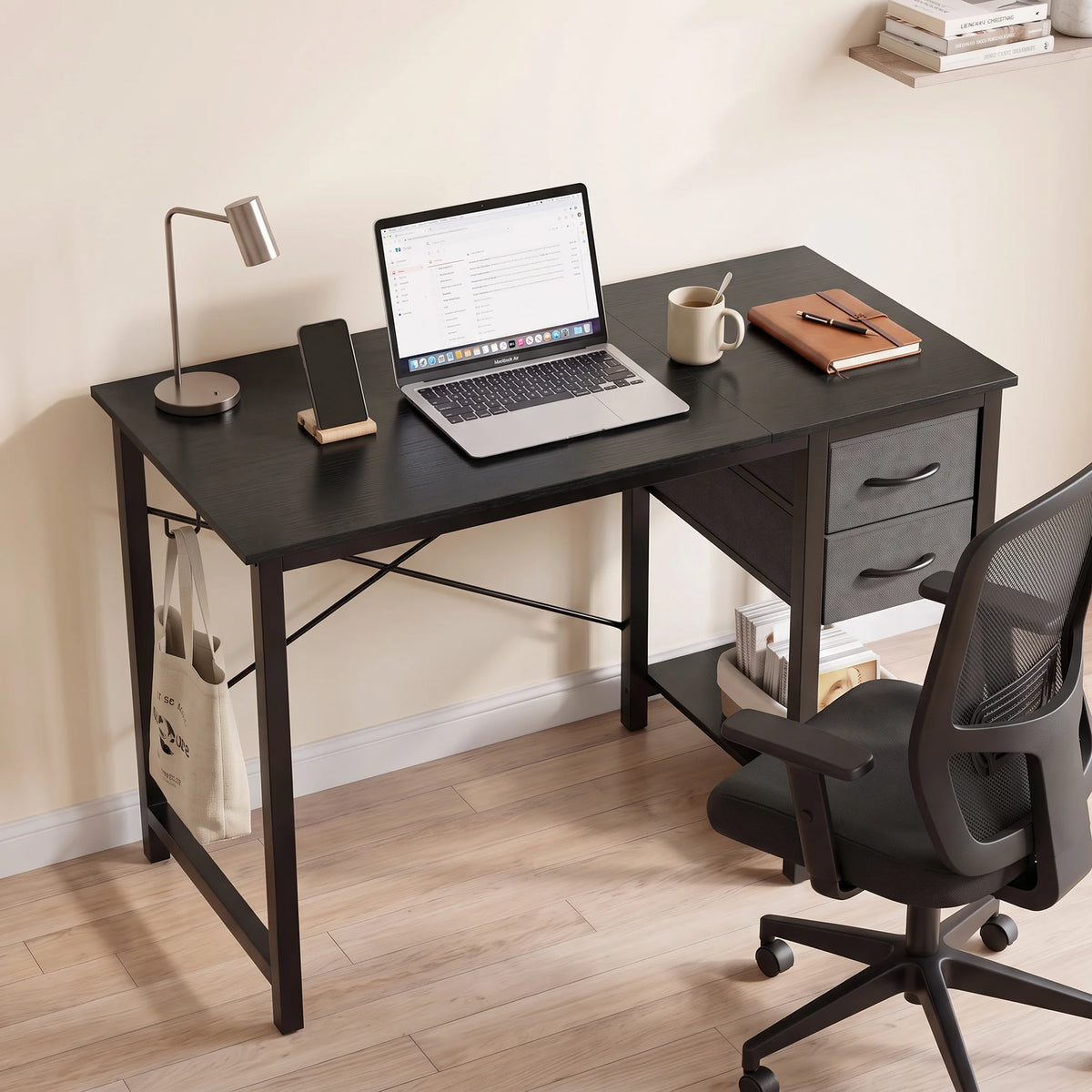 MCQ Standing Office Desk With Drawers And Hooks