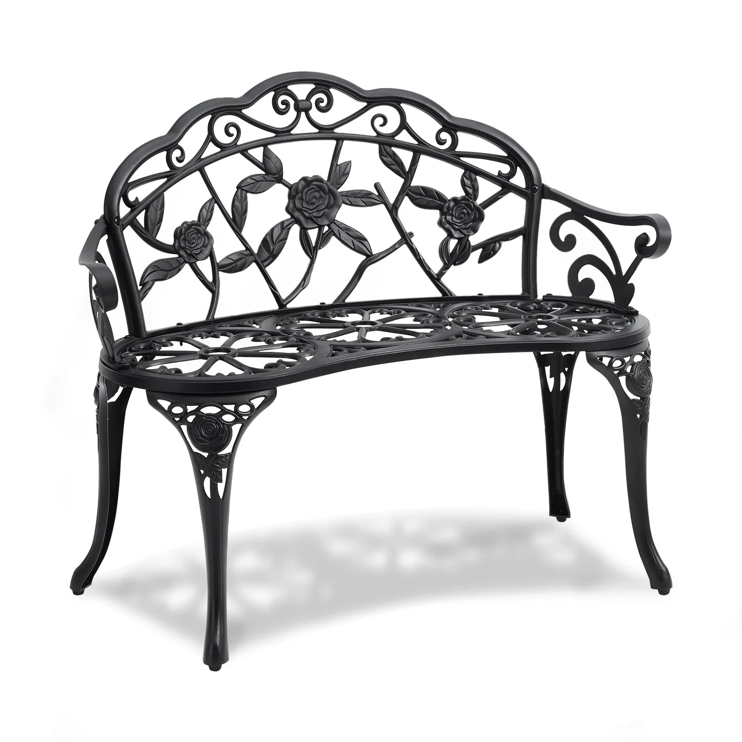 SucceBuy Outdoor Wood And Metal Garden Bench 480 Lb