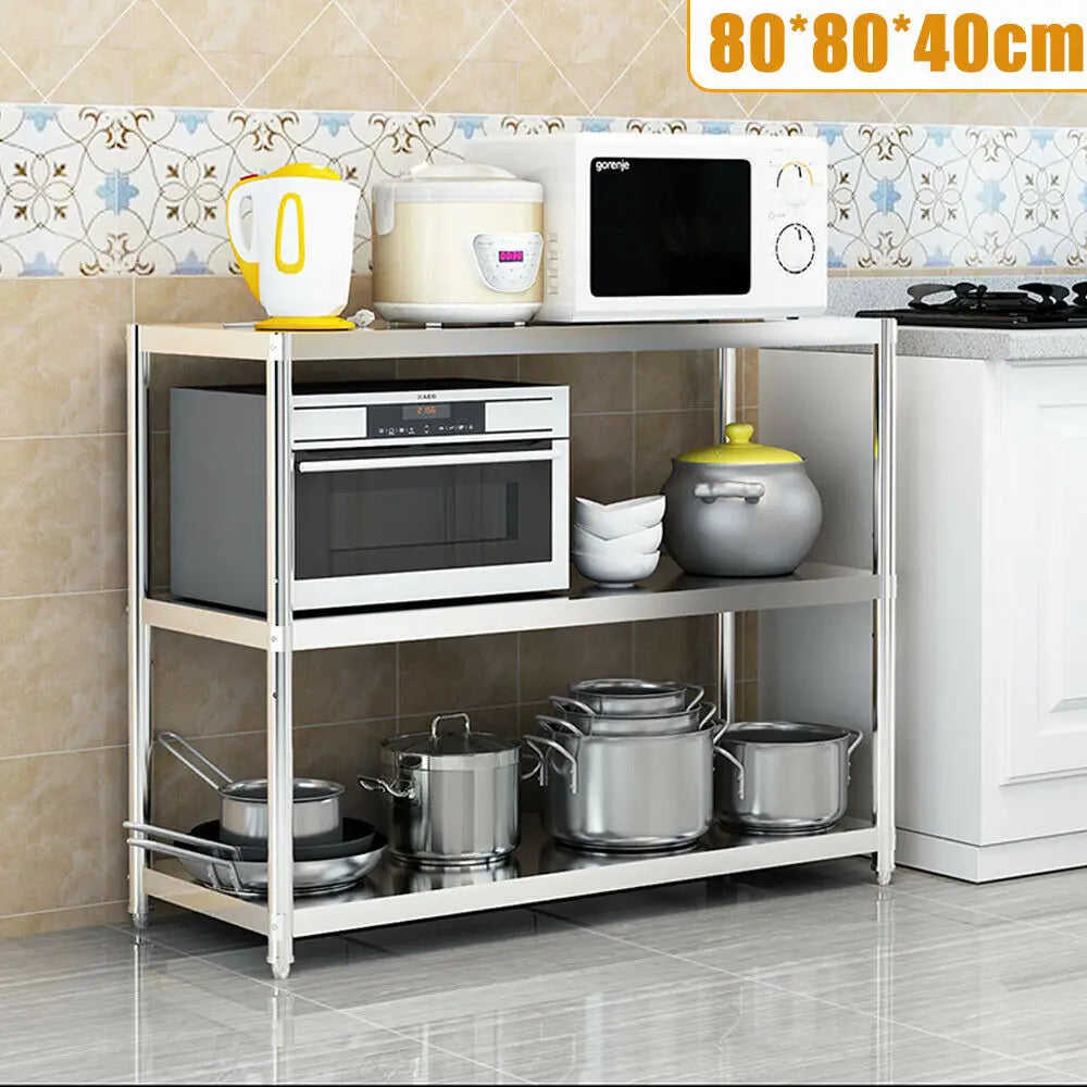 Stainless Steel Heavy Duty Three Tier Kitchen Storage Rack