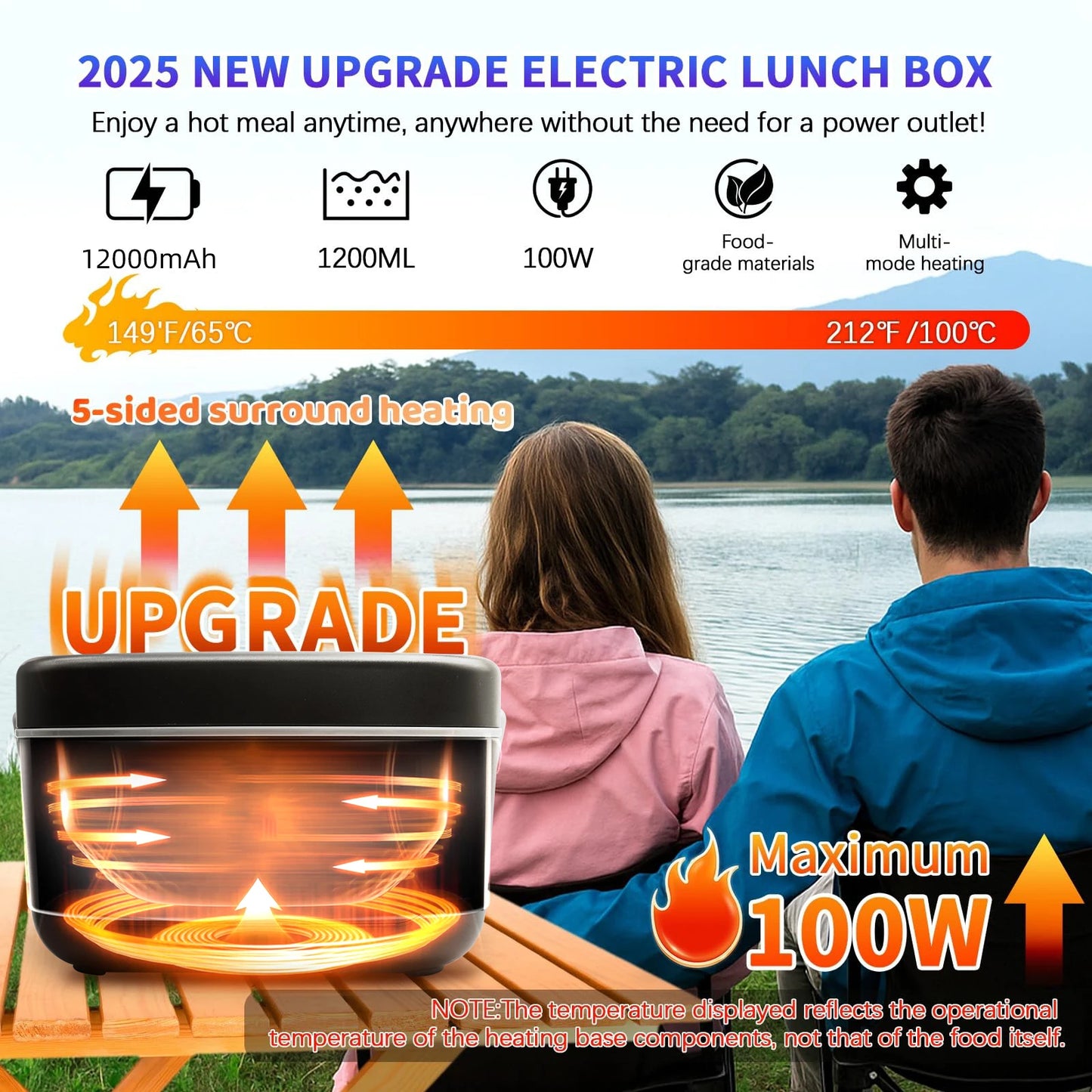 Wireless Lunch Box 12000mAh Auto Temp Heater