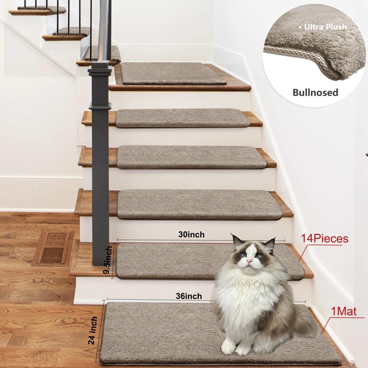Non-Slip Washable Carpet Stair Treads for Safer Steps