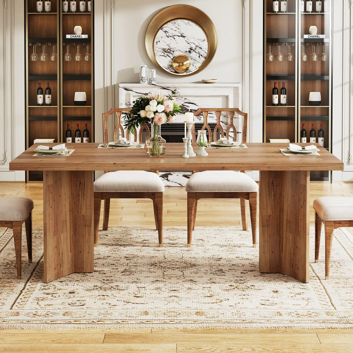 Tribesigns 63 Inch Farmhouse Dining Table For 4 To 6