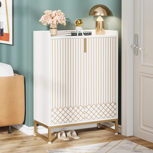 Tribesigns Five Tier Shoe Storage Cabinet With Doors