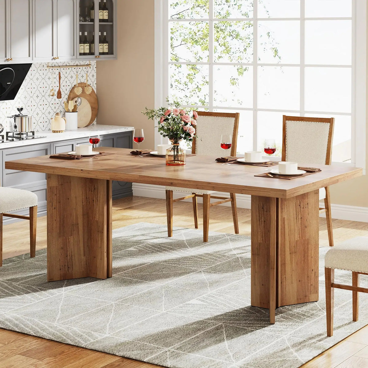 Tribesigns 63 Inch Farmhouse Dining Table For 4 To 6