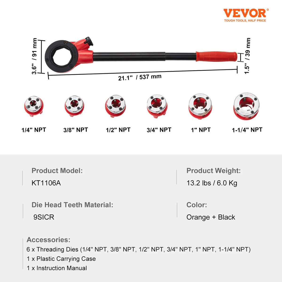 SucceBuy Manual Ratcheting Pipe Threader Tool Set