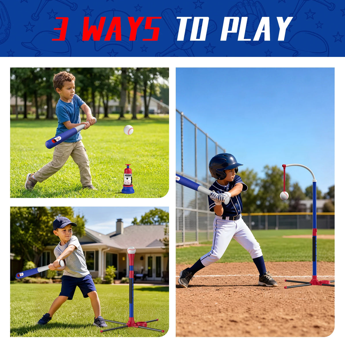 QDRAGON Kids Baseball Set With Auto Pitching Machine