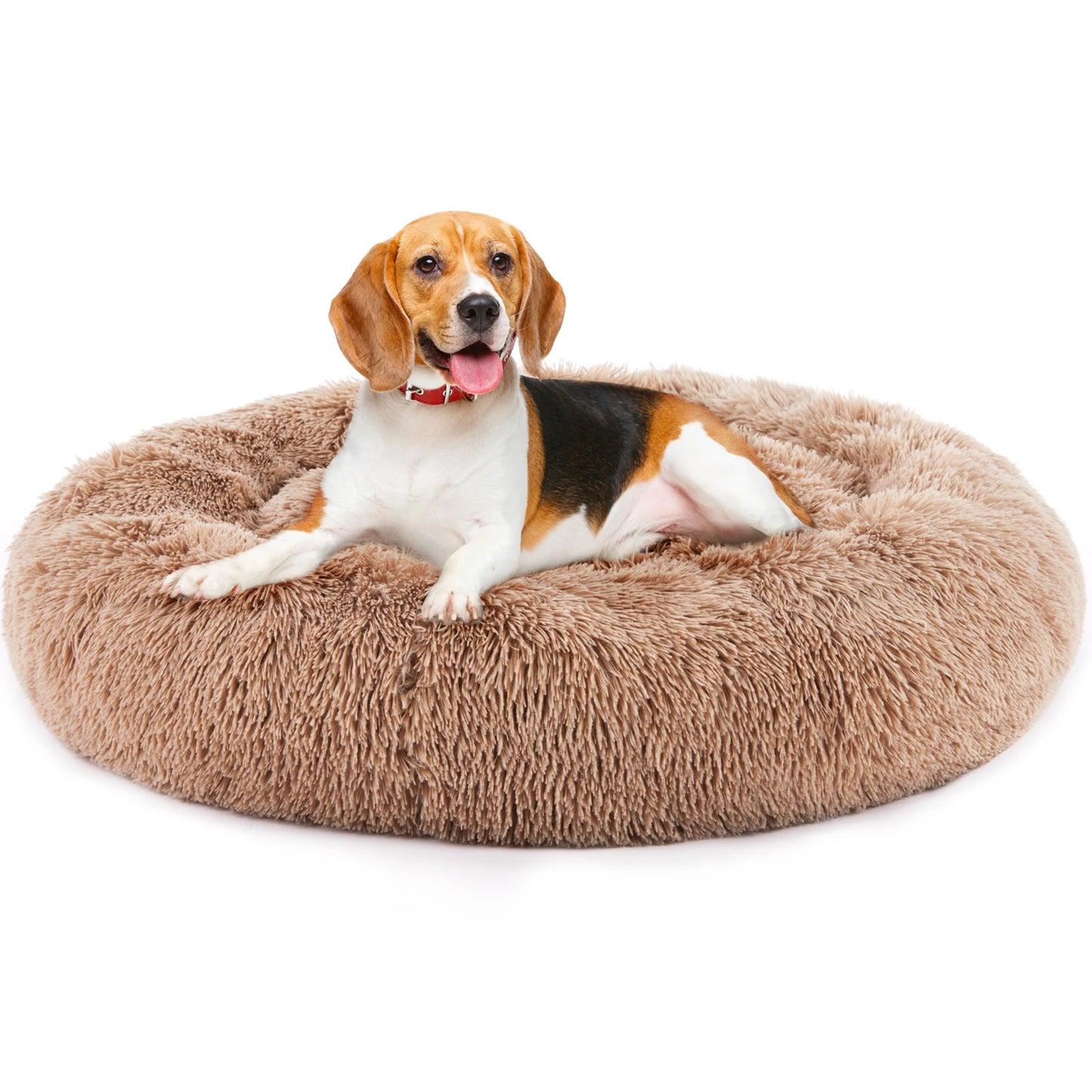 JHK Calming Dog Bed Anti Slip Washable Plush Faux Fur