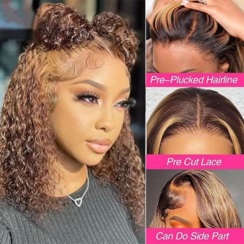 Smilegirl Deep Wave Bob Wig Human Hair Lace Front