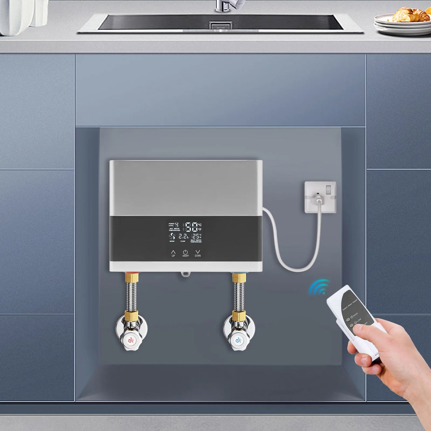Sweetmile 110V 4000W Mini Electric Water Heater With Remote