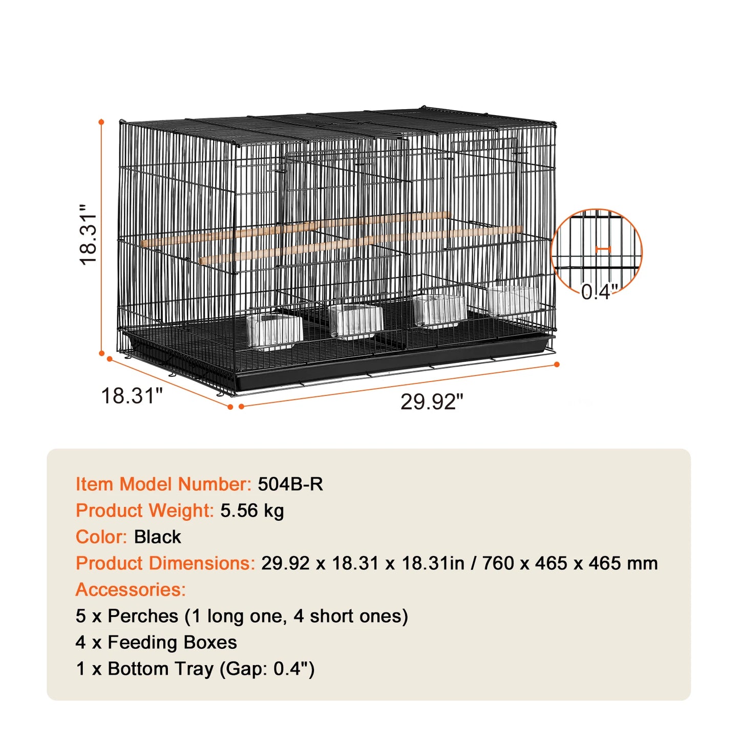 SucceBuy Stackable Divided Bird Cage With Handle