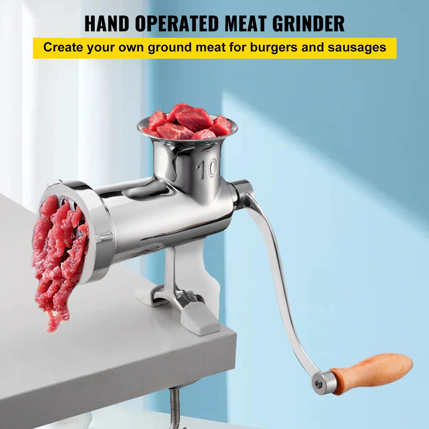 SucceBuy Manual Meat Grinder Stainless Steel Sausage Maker