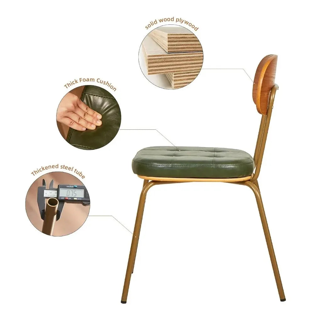 Mid Century Modern Dining Chairs Faux Leather Seats