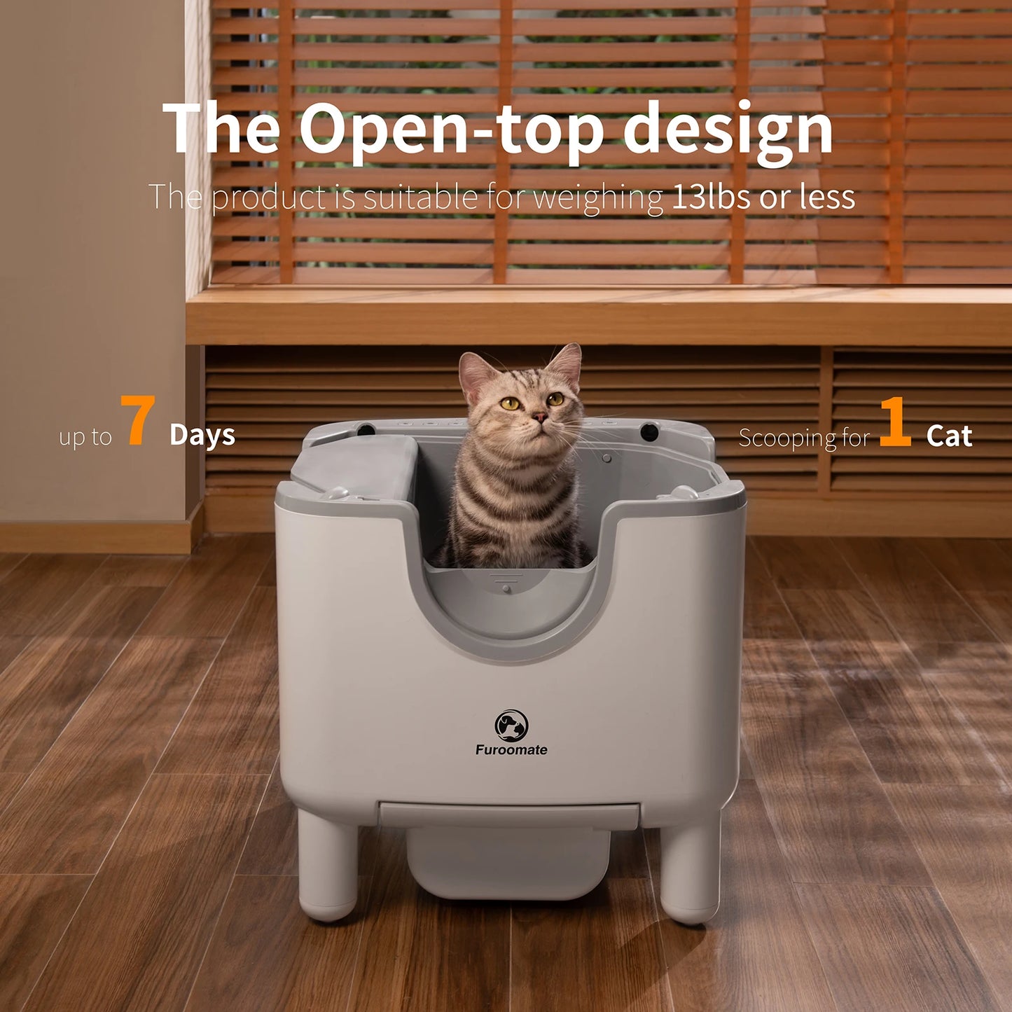 Furoomate F6 Self Cleaning Litter Box Open Top Cat