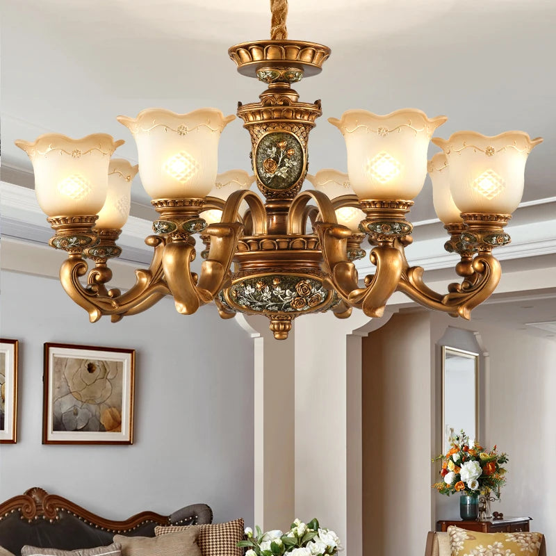 HAILUNBAO European Retro Atmospheric Chandelier Pendant Lamp