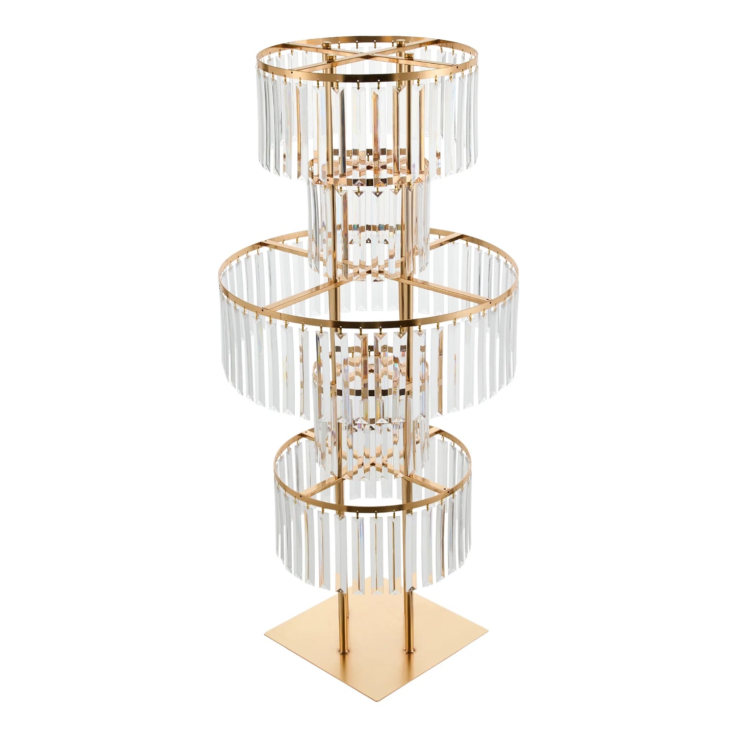 5 Tier Wedding Flower Stand Crystal Style Iron Acrylic