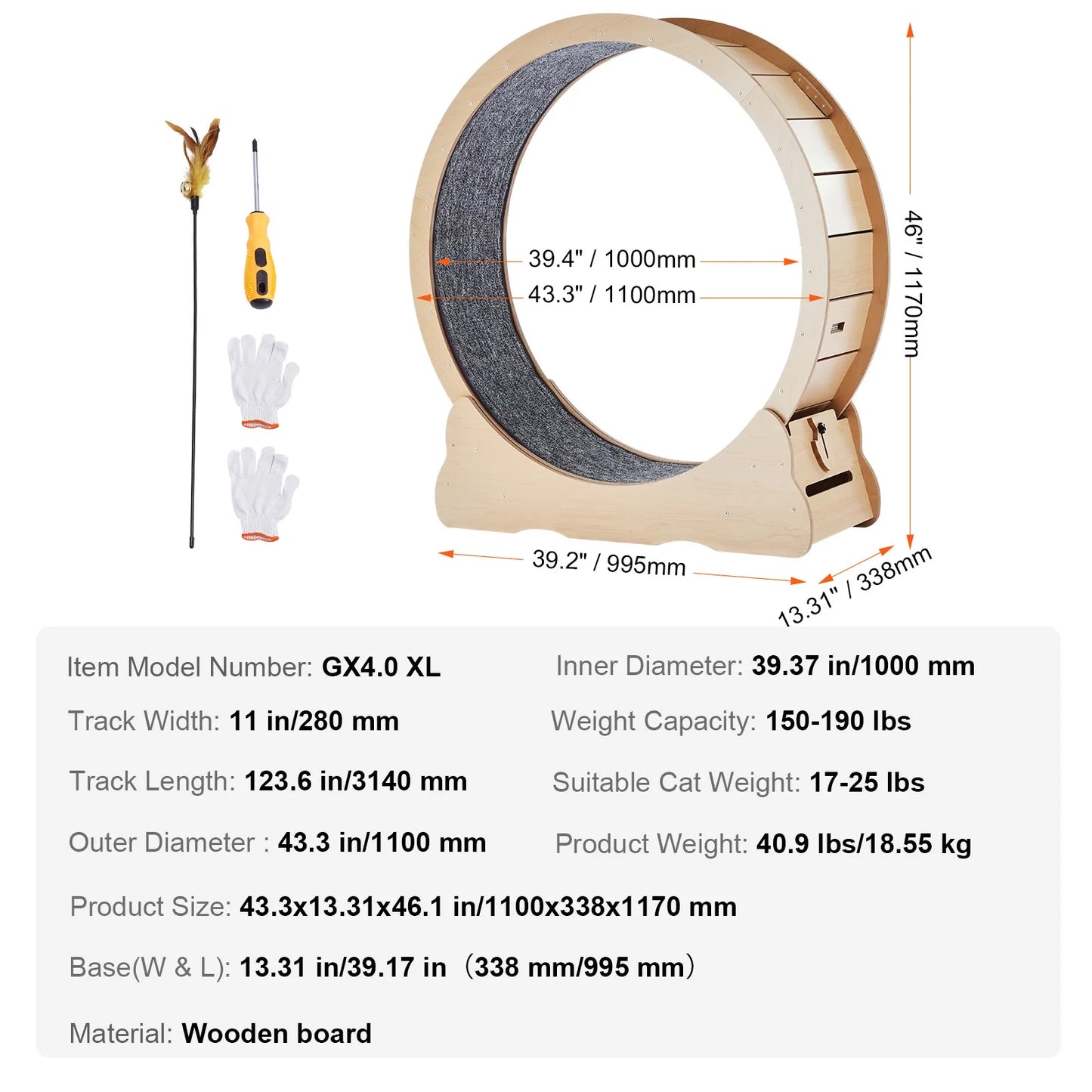 Wooden Cat Exercise Wheel For Indoor Cats